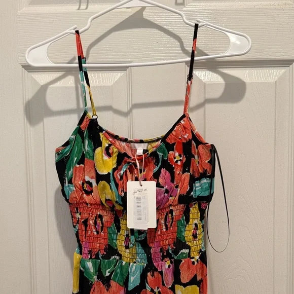 GB girls Floral Spaghetti Strap Dress in Black, Red, Yellow, Green - Picture 3 of 4